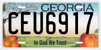 GA license plate CEU6917