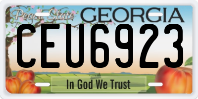 GA license plate CEU6923