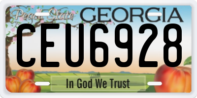 GA license plate CEU6928