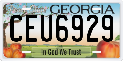 GA license plate CEU6929