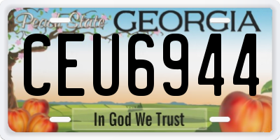 GA license plate CEU6944