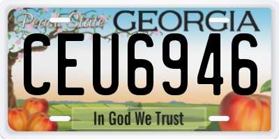 GA license plate CEU6946