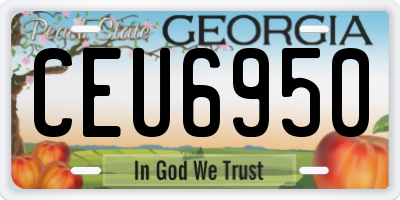 GA license plate CEU6950