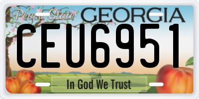 GA license plate CEU6951