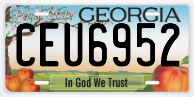 GA license plate CEU6952