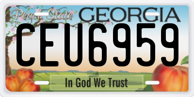 GA license plate CEU6959