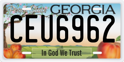 GA license plate CEU6962