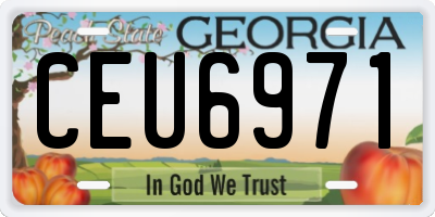 GA license plate CEU6971