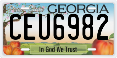 GA license plate CEU6982