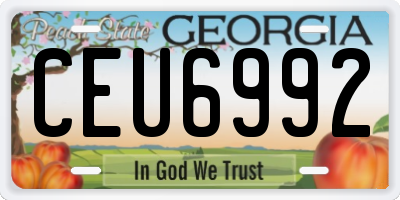 GA license plate CEU6992