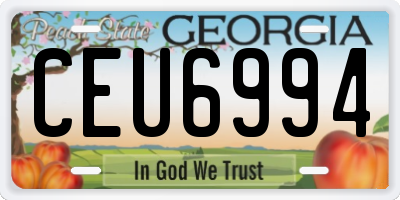 GA license plate CEU6994