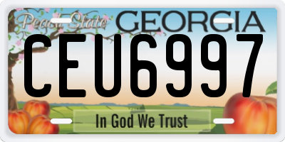 GA license plate CEU6997