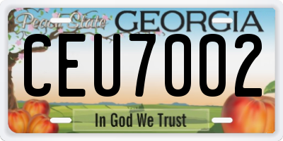 GA license plate CEU7002