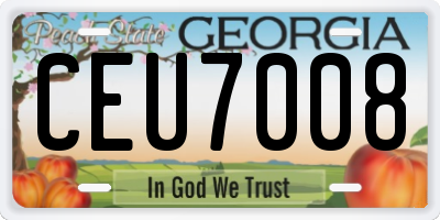 GA license plate CEU7008