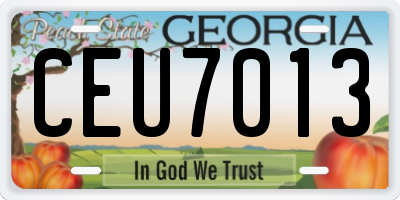 GA license plate CEU7013