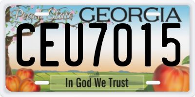 GA license plate CEU7015
