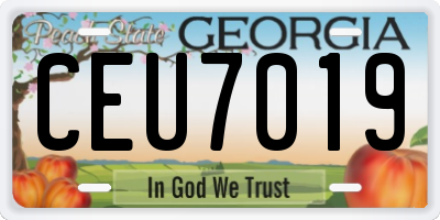 GA license plate CEU7019