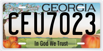 GA license plate CEU7023