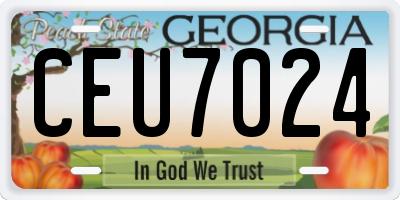 GA license plate CEU7024