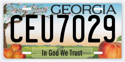GA license plate CEU7029