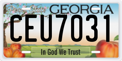 GA license plate CEU7031