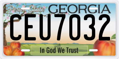 GA license plate CEU7032