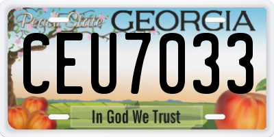 GA license plate CEU7033
