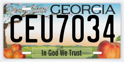 GA license plate CEU7034