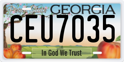 GA license plate CEU7035