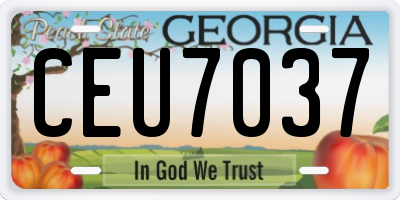 GA license plate CEU7037
