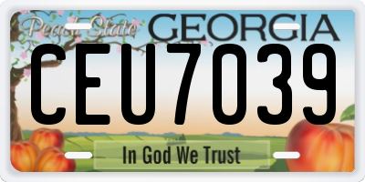 GA license plate CEU7039