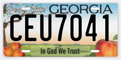 GA license plate CEU7041