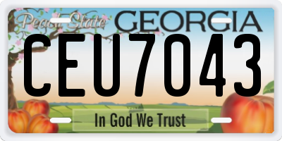 GA license plate CEU7043