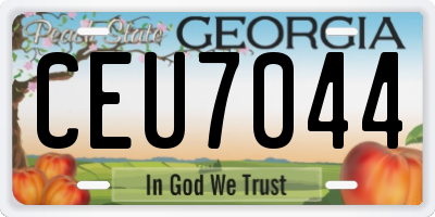 GA license plate CEU7044