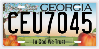 GA license plate CEU7045