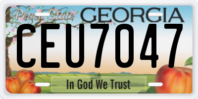 GA license plate CEU7047