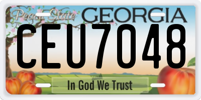 GA license plate CEU7048