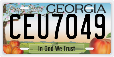 GA license plate CEU7049