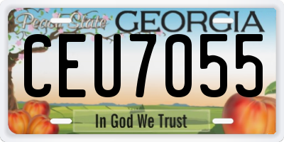 GA license plate CEU7055