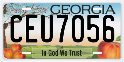 GA license plate CEU7056