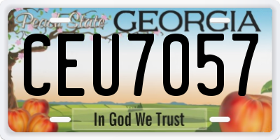 GA license plate CEU7057