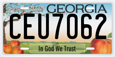 GA license plate CEU7062