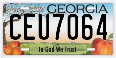 GA license plate CEU7064