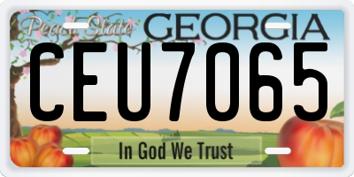 GA license plate CEU7065