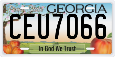 GA license plate CEU7066