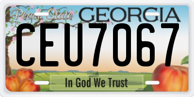 GA license plate CEU7067