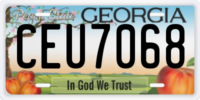 GA license plate CEU7068