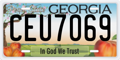 GA license plate CEU7069