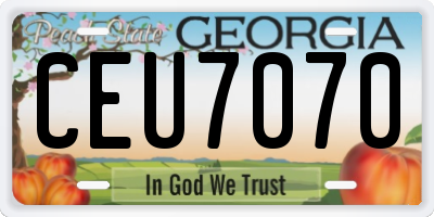 GA license plate CEU7070