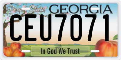 GA license plate CEU7071
